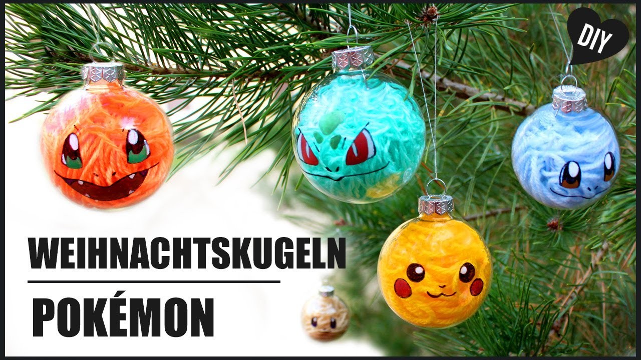 Pokémon Weihnachtskugeln mit Wolle | Weihnachten Basteln - DIY by Pfirsichteufel