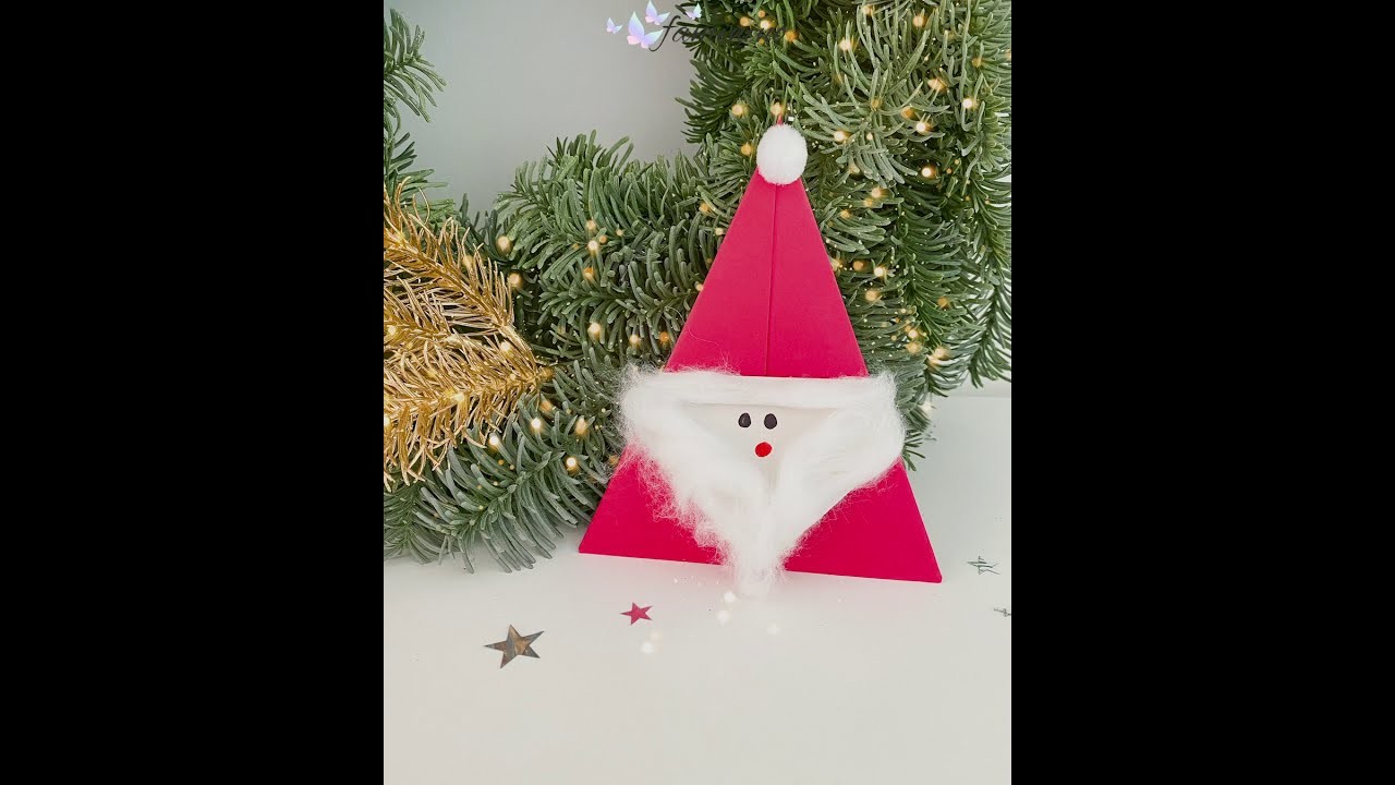 Schnellen Origami-Weihnachtsmann basteln