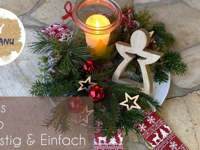 Weihnachtsdeko 2020 DIY  Glas bemalen Moos basteln Teller zu Weihnachten dekorieren