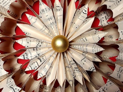 Weihnachtsstern basteln aus Buchseiten. Notenpapier (paper star)