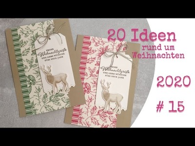 20 Ideen rund um Weihnachten 2020. # 15 Weihnachtskarte Landhaus mit Hirsch. Stampin' Up!