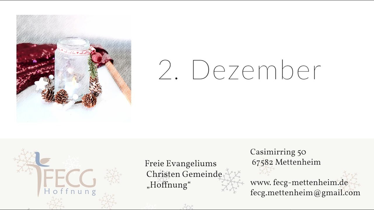 Adventskalender - 2. Dezember - Eisblumen-Windlicht basteln | FECG Mettenheim