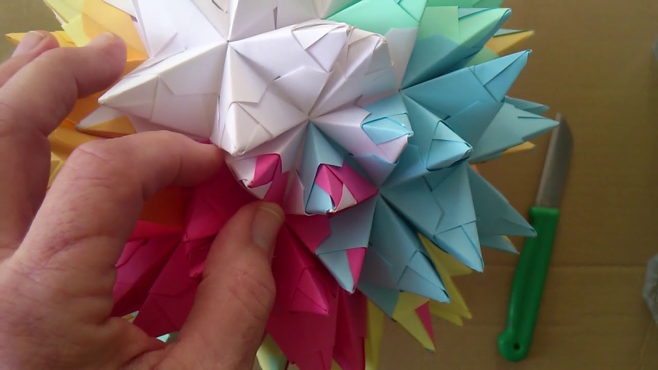 Bascetta Plus - Sterne kreativ – 15 h von 17:  Sternenkugel öffnen & "reparieren" – Origami einfach