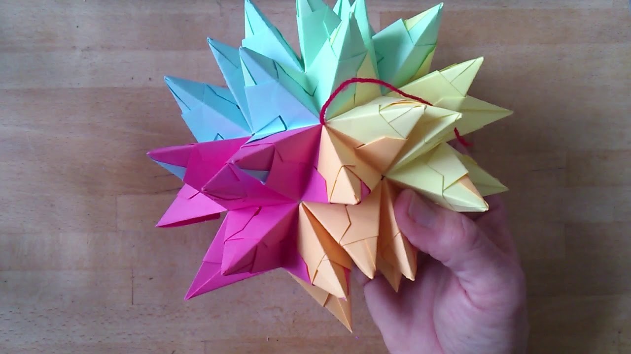 Bascetta Plus - Sterne kreativ –  15 b von 17:  90er Sternenkugel zusammenbauen – Origami leicht