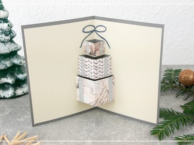 DIY Pop Up Weihnachtskarte basteln | Weihnachtsgeschenke aus Papier