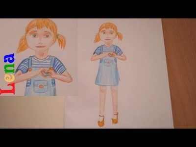 Kreativ mit Lena - Mädchen zeichnen  - How to draw a girl from Hello Neighbor