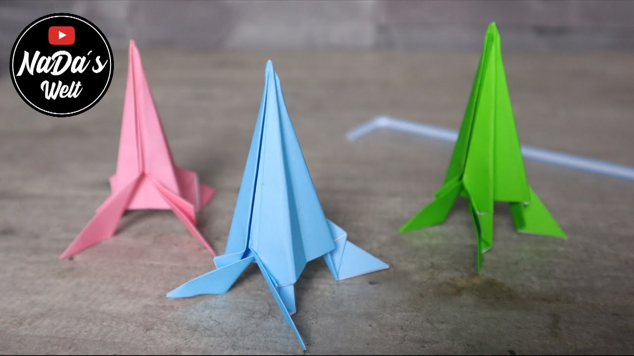 Origami Rakete DIY. Basteln & Gestalten. Faltanleitung Rakete