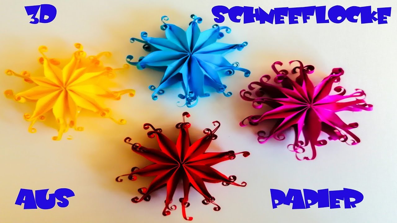 Schneeflocke 3D ❄️ basteln mit Papier ???? ????️ Winter ???? Deko. basteln mit Kindern