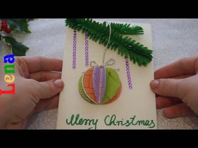 Tannenast Weihnachtskarte basteln mit Lena - DIY Christmas Tree Christmas Card DIY