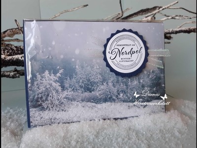 Weihnachten im Schnee. Schüttelkarte mit Schnee Winterwonderland Stampin'Up!