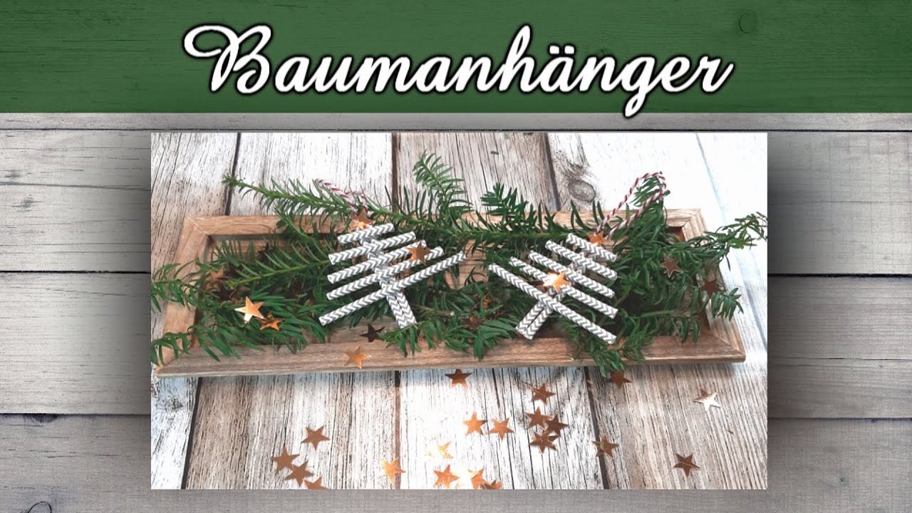 Weihnachtsbaum-Anhänger aus Papier-Strohhalmen ???? | Baumschmuck | Weihnachtsdeko DIY