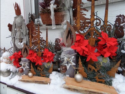 WINTER WeihnachtsWald LEUCHT Deko Engel & EDELROST Figuren ,alles in Upcycling BASTELN :))