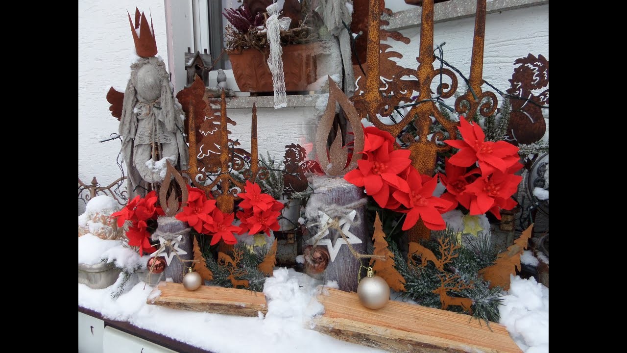 WINTER WeihnachtsWald LEUCHT Deko Engel & EDELROST Figuren ,alles in Upcycling BASTELN :))