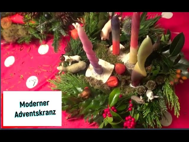 DIY moderner Adventskranz oder Adventsgesteck mit Kindern basteln