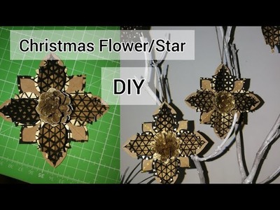 DIY Paper Flower.Star for Christmas.