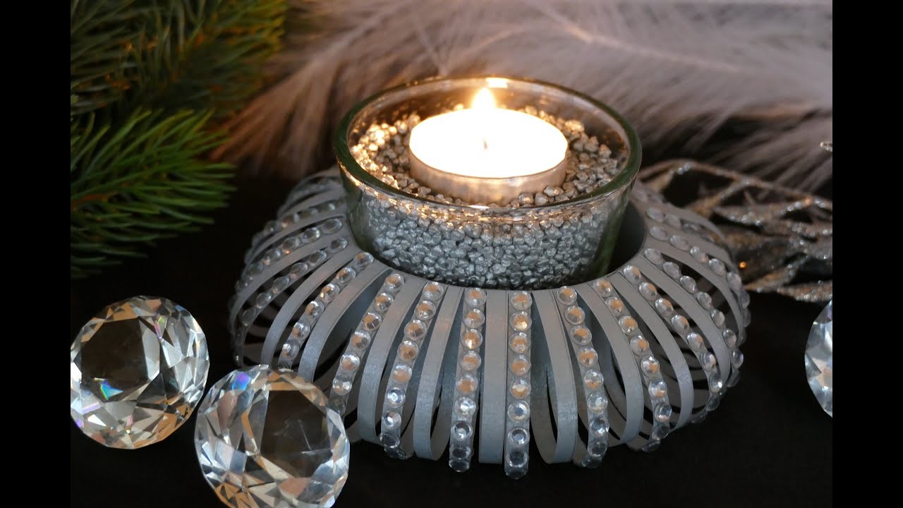 DIY Teelicht – weihnachtliche Tischdeko – Christmas decoration – Decoraciones de mesa navideñas