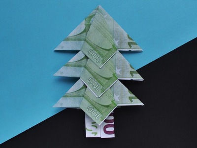 Origami WEIHNACHTSBAUM Geldgeschenk GELD FALTEN | Money CHRISTMAS TREE | Tutorial by Euro Origami