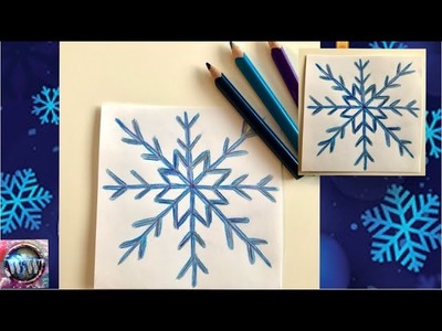 Schneeflocke malen kinderleicht ❄️ How to draw a Snowflake ❄️ como pintar un copo de nieve