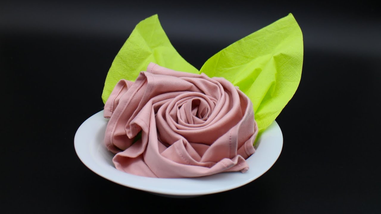Servietten falten Rose für Geburtstag, Hochzeit, Muttertag, Valentinstag & Weihnachten [W+]