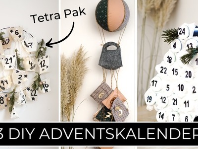 3 DIY Adventskalender Ideen zum SELBER MACHEN | Bastelideen aus Tetra Pak, Altglas und Stoff