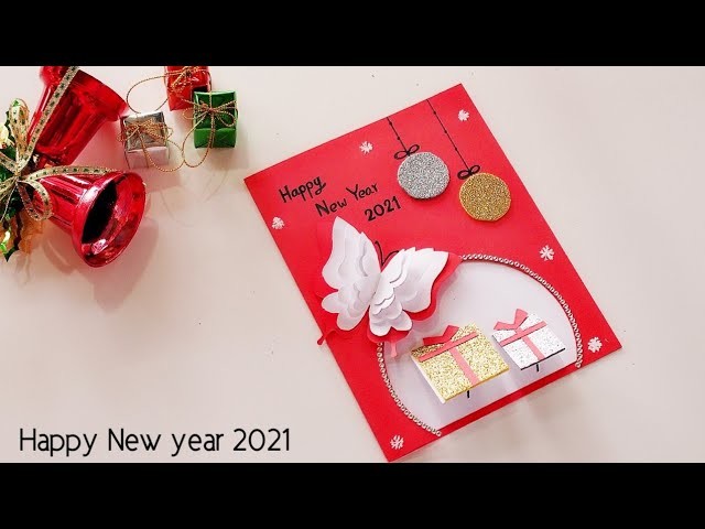 Beautiful Handmade Happy New Year 2021 card Idea ????. DIY Greeting card | การ์ดปีใหม่สวยๆ ทำเอง