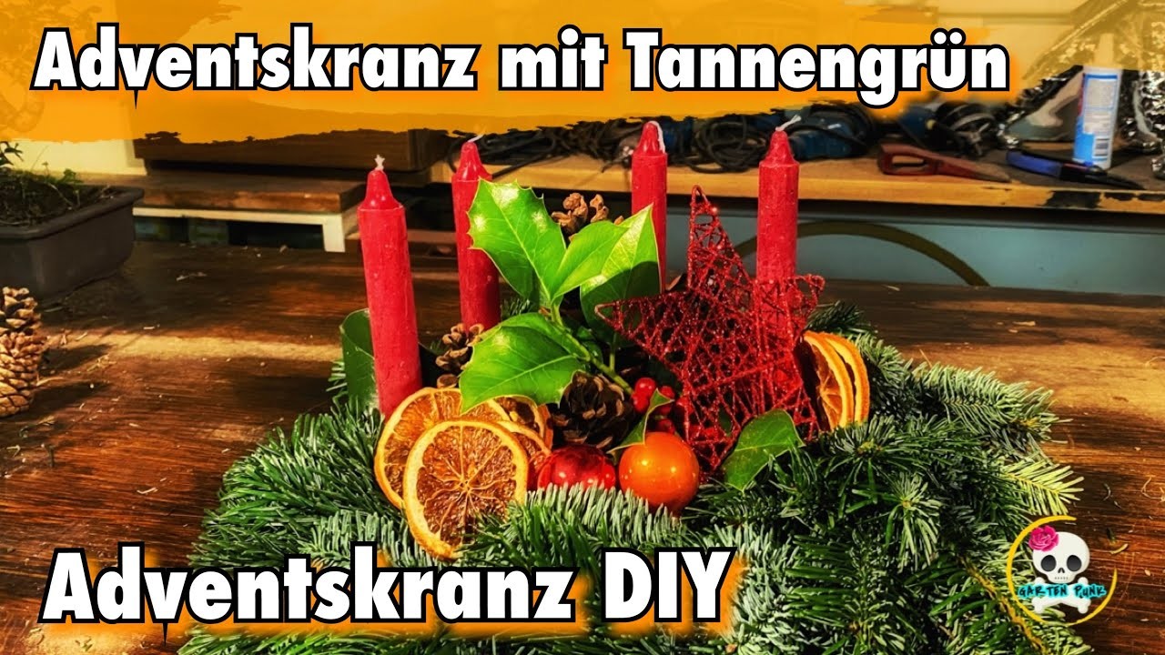 DIY - Adventskranz selber machen. Adventskranz mit Tannengrün. Adventskranz 2020 | Adventskranz ????