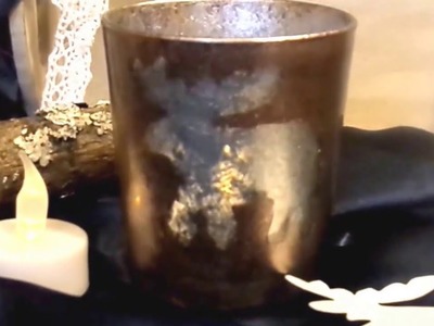 DIY: BAUERNSILBER  Deko Glas mit ELCH zum BASTELN; Upcycling :))