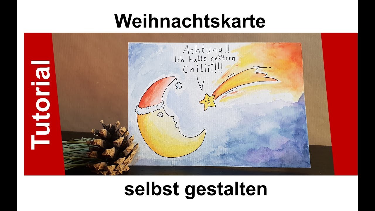 DIY - Weihnachtskarte selbst gestalten. Tutorial