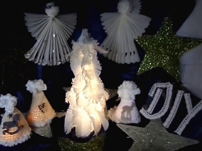 DIY: weiße LED WINTER & Weihnachts DEKO, aus Butterbrotpapier basteln  UPCYCLING