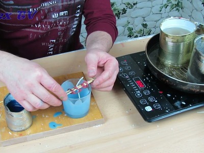 Geschenk selber basteln.Wachs Kerzen aus recycling Kerzen.