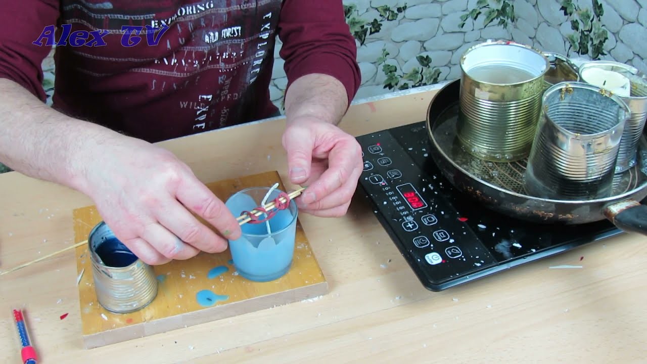 Geschenk selber basteln.Wachs Kerzen aus recycling Kerzen.