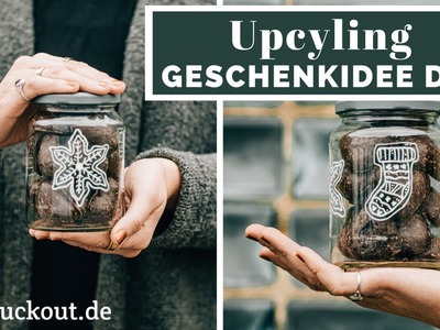 Geschenkidee aus Altglas mit *VORLAGEN ZUM DOWLOAD* | Nachhaltige Weihnachten | muckout.de