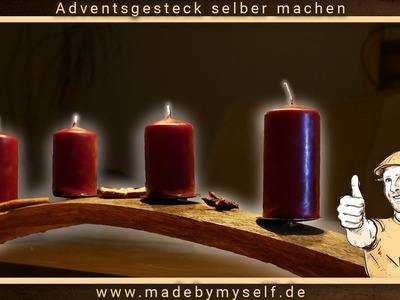 Kerzenständer selber machen, Adventsgesteck günstige Last Minute Weihnachtsdeko 2020