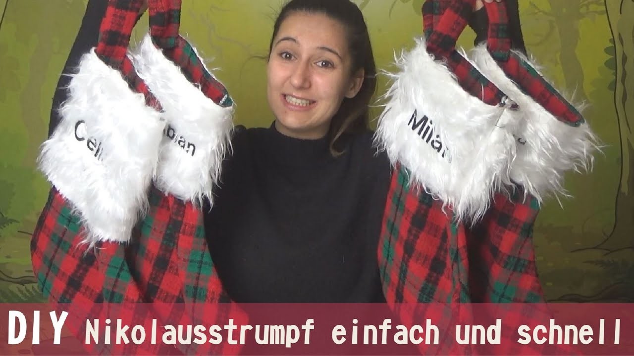 Nikolausstrumpf selber nähen Weihnnachtsstrumpf zum Nikolaus selber machen