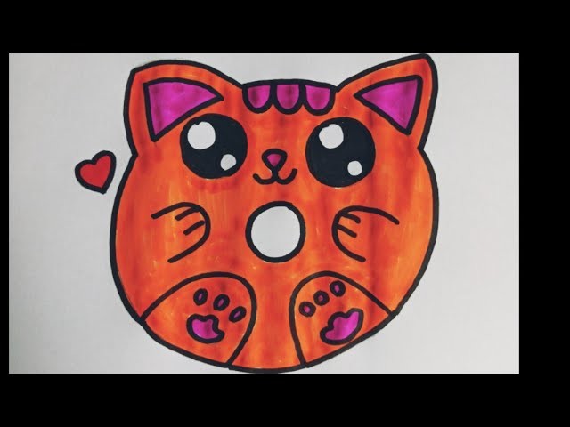 Sevimli Donut Çizimi.Cute Donut Drawing