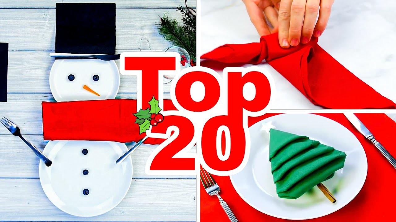 Top 20 Ideen, um Deko für Weihnachten selber zu basteln ????????〡Servietten falten