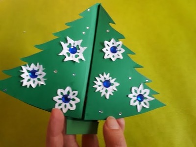 Weihnachtskarten mit Tannenbaum basteln.   Schöne Karten gestalten.  DIY Geschenke. Weihnachten