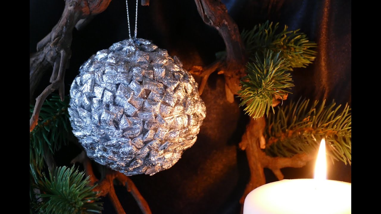 Weihnachtskugel basteln – Weihnachtsdeko – Make a decorative ball – Haz una bola decorativa