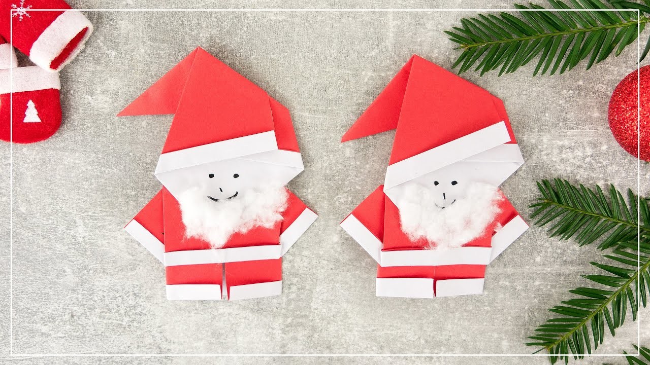 Weihnachtsmann aus Papier basteln | DIY Deko Idee zu Weihnachten