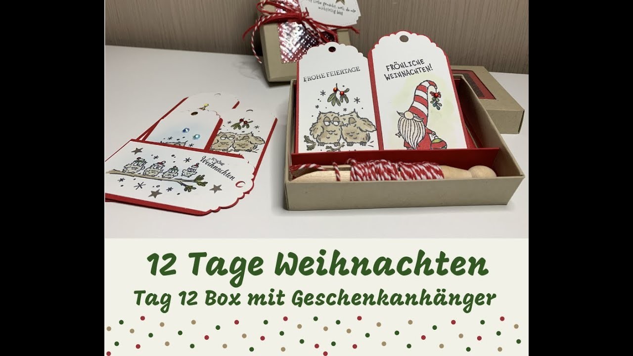 12 Tage Weihnachten, Tag 12 Box mit Anhängern und Garnrolle