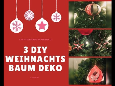 3 Weihnachtsbaum Deko mit Papier -DIY Christmas crafts
