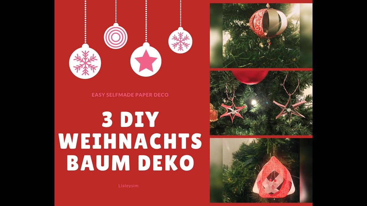 3 Weihnachtsbaum Deko mit Papier -DIY Christmas crafts