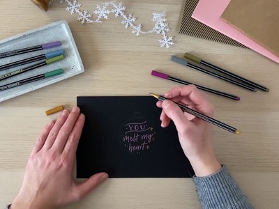 DIY-Weihnachtskarte - Hand-Lettering - You melt my heart