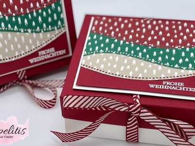 Geschenkbox Mit Schwung | 12 cm x 12 cm x 4,5 cm | Weihnachtliche Verpackung von Stempelitis