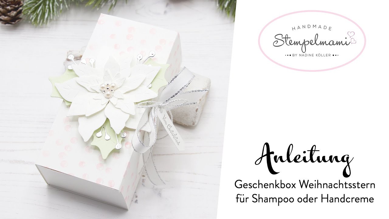 Geschenkbox Weihnachtsstern | Shampoo oder Handcreme Verpackung | Stanz und Falzbrett für Umschläge