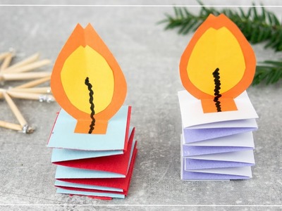 Kerzen aus Papier basteln | Deko DIY zu Weihnachten