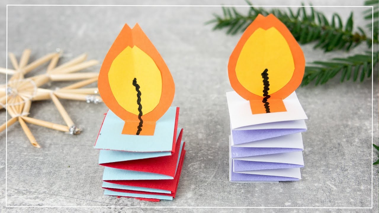 Kerzen aus Papier basteln | Deko DIY zu Weihnachten