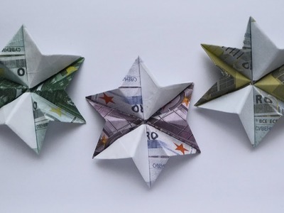 Origami STERN Geldgeschenk GELD FALTEN | Weihnachtsgeschenk | Money STAR | Tutorial by Euro Origami