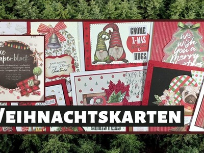 Weihnachtskarten aus dem Luxe Block (rot.grün) von Action basteln. Watch me craft #43. DIY