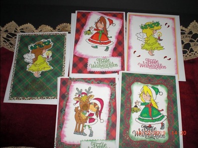 Weihnachtskarten mit Stempeln von Annabel Spenceley